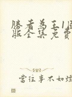 胜者为王1国语版全集免费观看