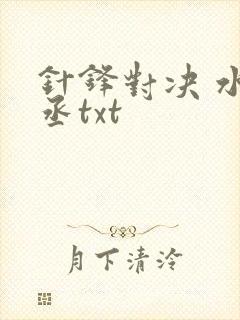 针锋对决 水千丞txt