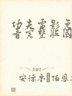 功夫电影免费观看完整版国语高清