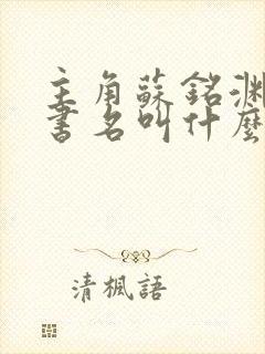 主角苏铭渊小说书名叫什么