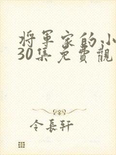 将军家的小娘子30集免费观看