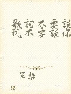 歌词不要说你爱我不要说你想我