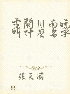 霍阑川南晚小说叫什么名字