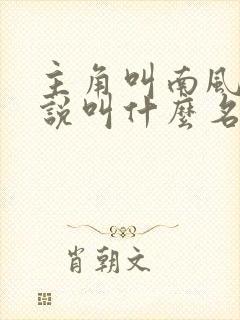 主角叫南风的小说叫什么名字