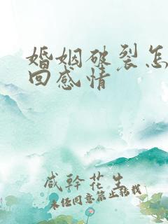 婚姻破裂怎么挽回感情