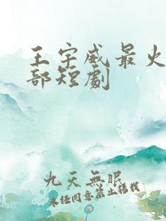 王宇威最火的十部短剧