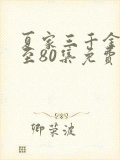 夏家三千金41至80集免费看