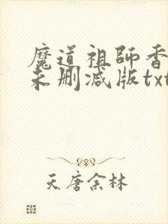 魔道祖师香炉篇未删减版txt