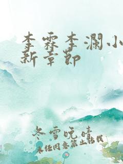 李霖李澜小说最新章节