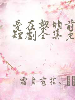 爱在黎明前升起短剧全集免费