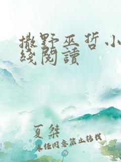 撒野巫哲小说在线阅读