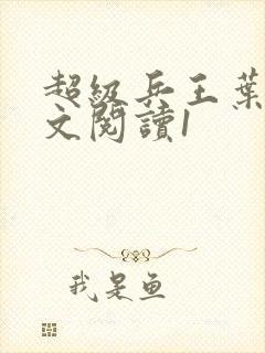 超级兵王叶谦全文阅读1