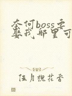 奈何boss要娶我哪里可以阅读