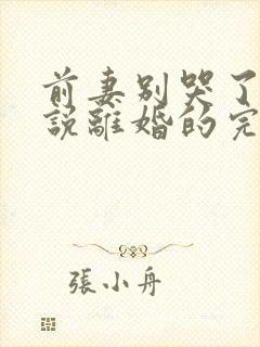 前妻别哭了是你说离婚的完整短剧