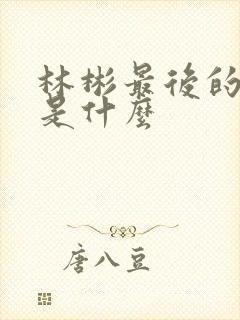 林彬最后的结局是什么