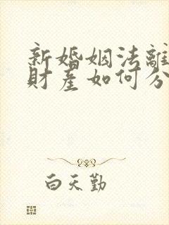 新婚姻法离婚时财产如何分配