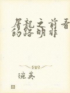 屠龙之前看龙族的路明非