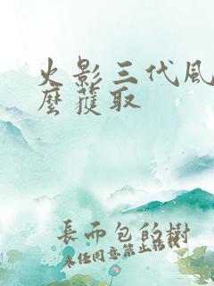 火影三代风影怎么获取