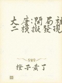 大唐:开局被李二模拟发现了在线阅读全文