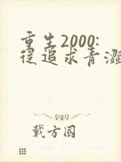 重生2000:从追求青涩校花同桌开始电子书