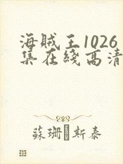 海贼王1026集在线高清免费观看