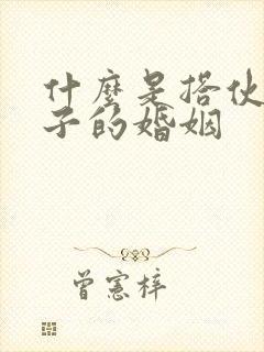 什么是搭伙过日子的婚姻