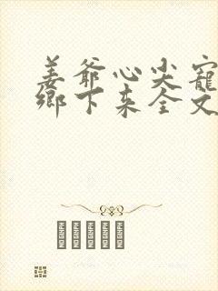 姜爷心尖宠她从乡下来全文