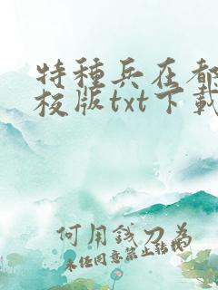 特种兵在都市精校版txt下载