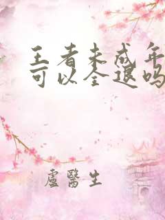 王者未成年退款可以全退吗