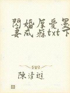 闪婚厚爱墨少宠妻成瘾txt下载
