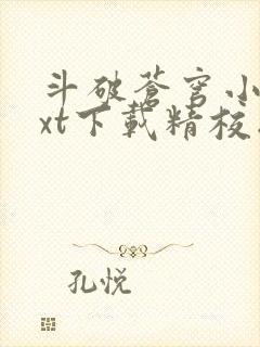 斗破苍穹小说txt下载精校版