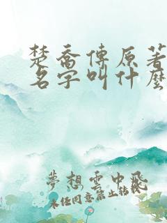 楚乔传原著小说名字叫什么