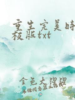 重生完美时代精校版txt