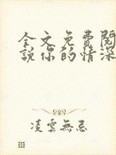 全文免费阅读小说你的情深我不配