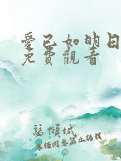 爱已如明日短剧免费观看