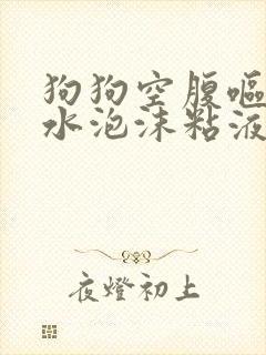 狗狗空腹呕吐黄水泡沫粘液