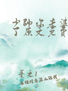 少帅你老婆又跑了原文免费阅读