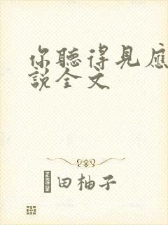 你听得见应橙小说全文