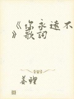 《你永远不懂我》歌词