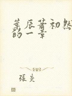 叶辰萧初然最后的一章