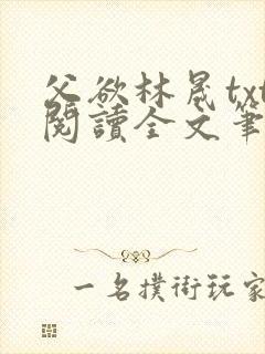 父欲林晟txt阅读全文笔趣阁小说