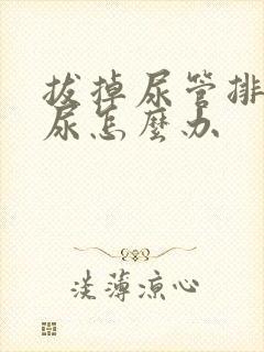 拔掉尿管排不出尿怎么办