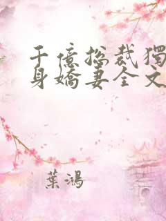千亿总裁独宠替身娇妻全文版