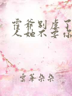 霍爷别虐了,夫人她不要你了