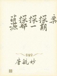 萌探探探案张真源哪一期