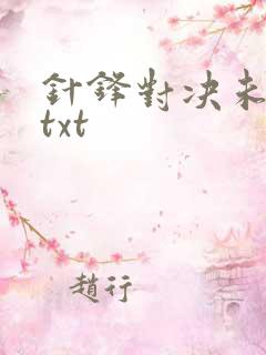 针锋对决未删减txt