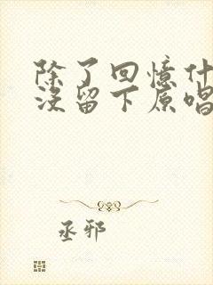 除了回忆什么也没留下原唱