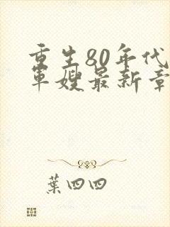 重生80年代当军嫂最新章节