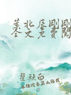 叶北辰刚刚更新全文免费阅读小说