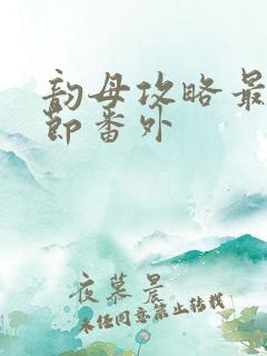 韵母攻略最新章节番外